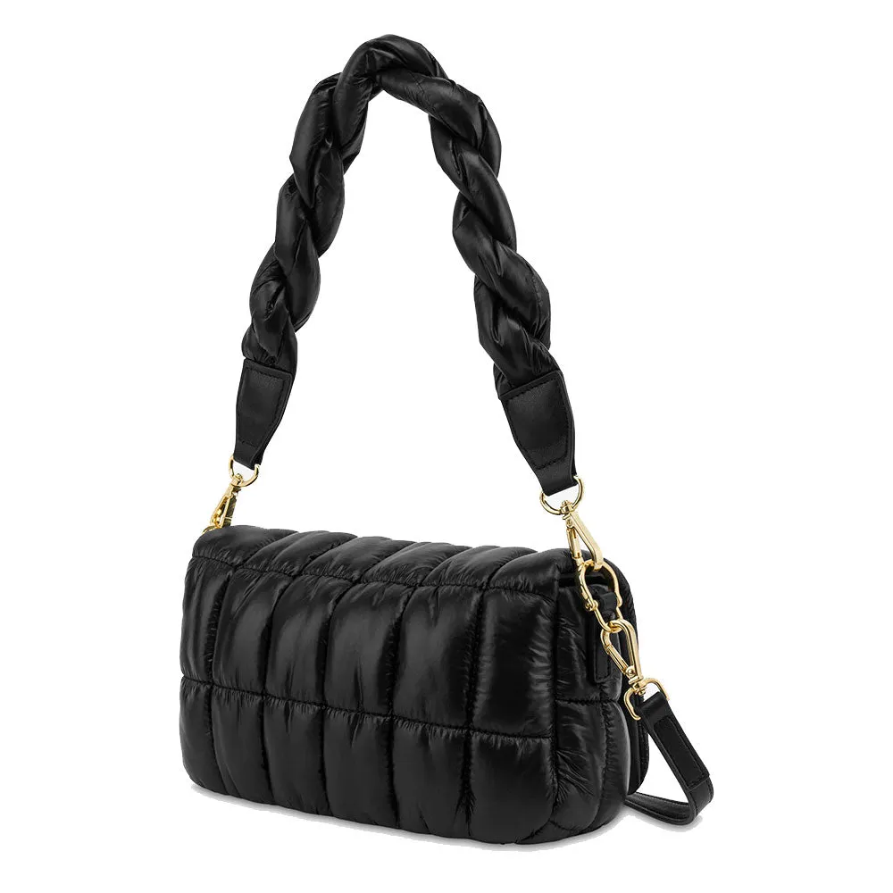 Borsa Donna a Spalla LOVE MOSCHINO linea Thin Air in Nylon Trapuntato Nero