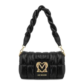 Borsa Donna a Spalla LOVE MOSCHINO linea Thin Air in Nylon Trapuntato Nero