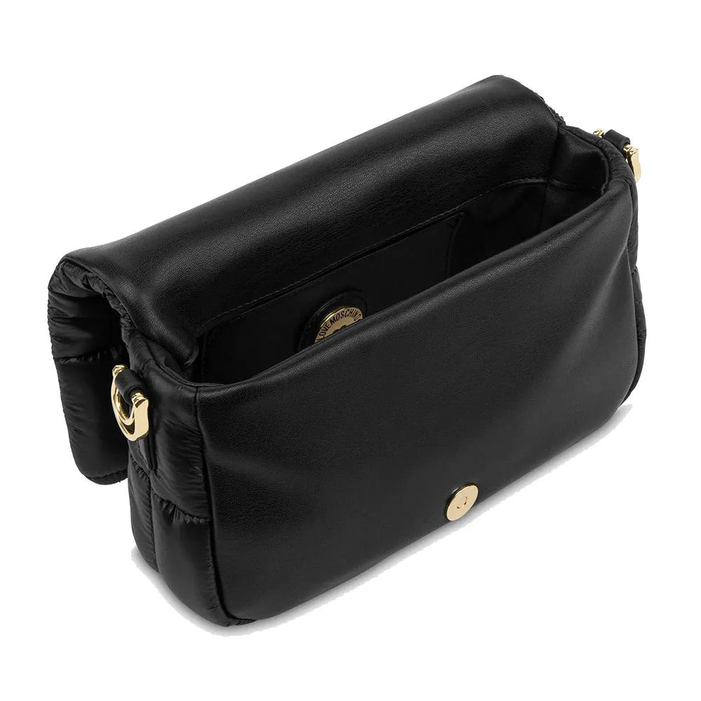 Borsa Donna a Spalla LOVE MOSCHINO linea Thin Air in Nylon Trapuntato Nero