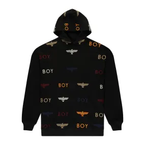 BOY MANIA EMBROIDERY HOODIE - BLACK