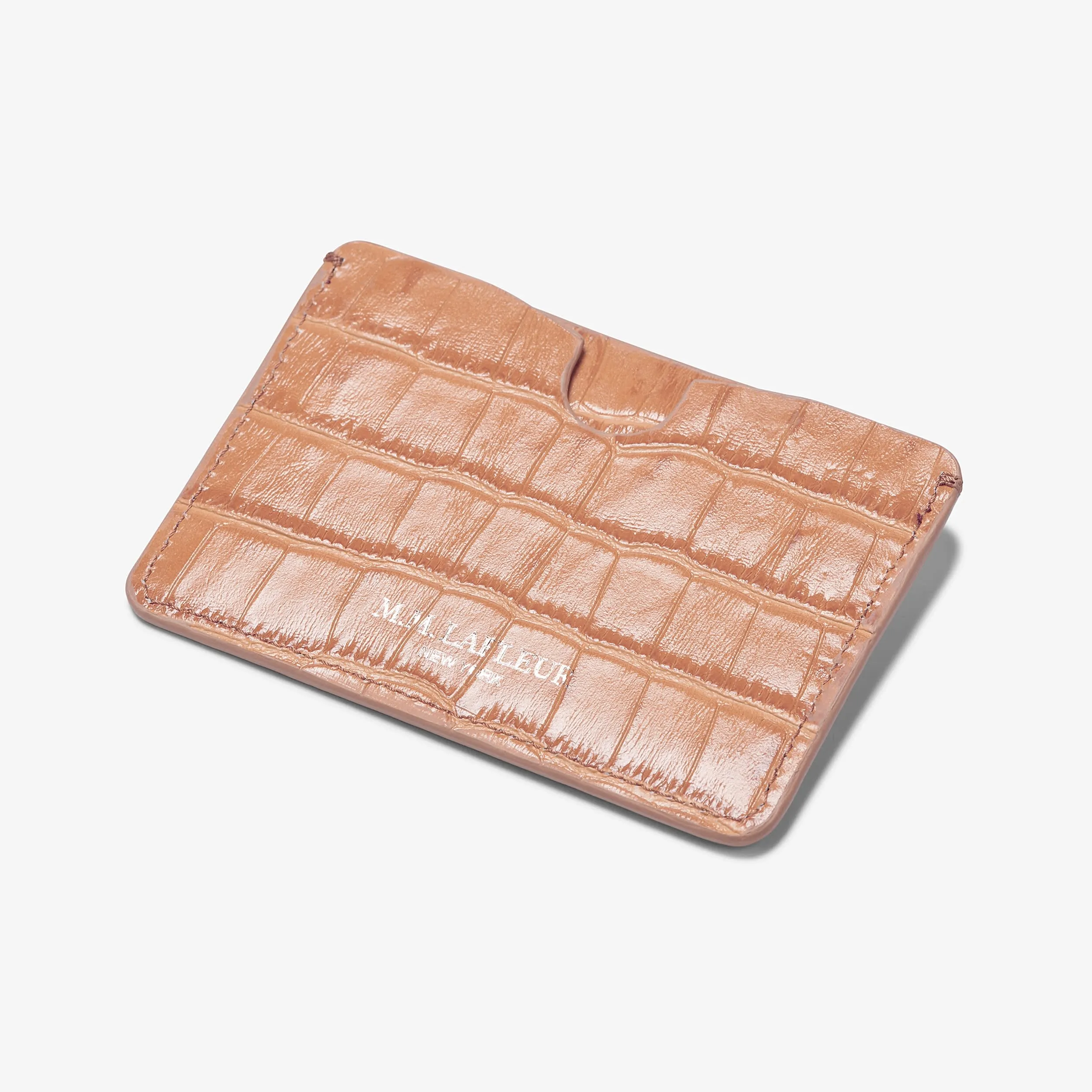 Card Case - Embossed Croc :: Petal