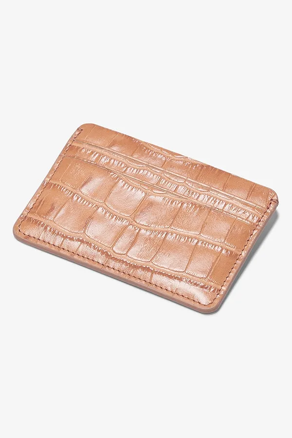 Card Case - Embossed Croc :: Petal