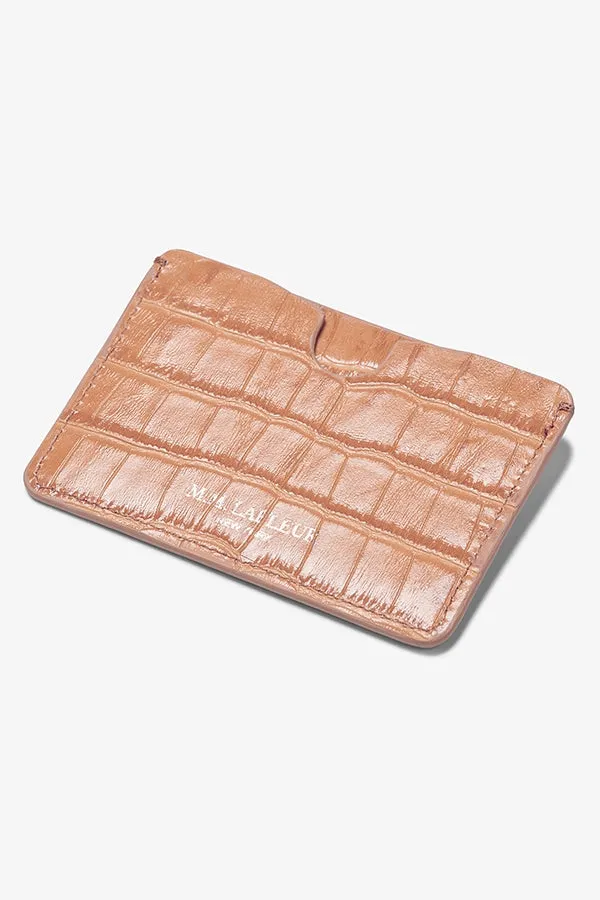 Card Case - Embossed Croc :: Petal