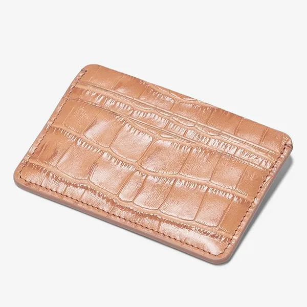 Card Case - Embossed Croc :: Petal