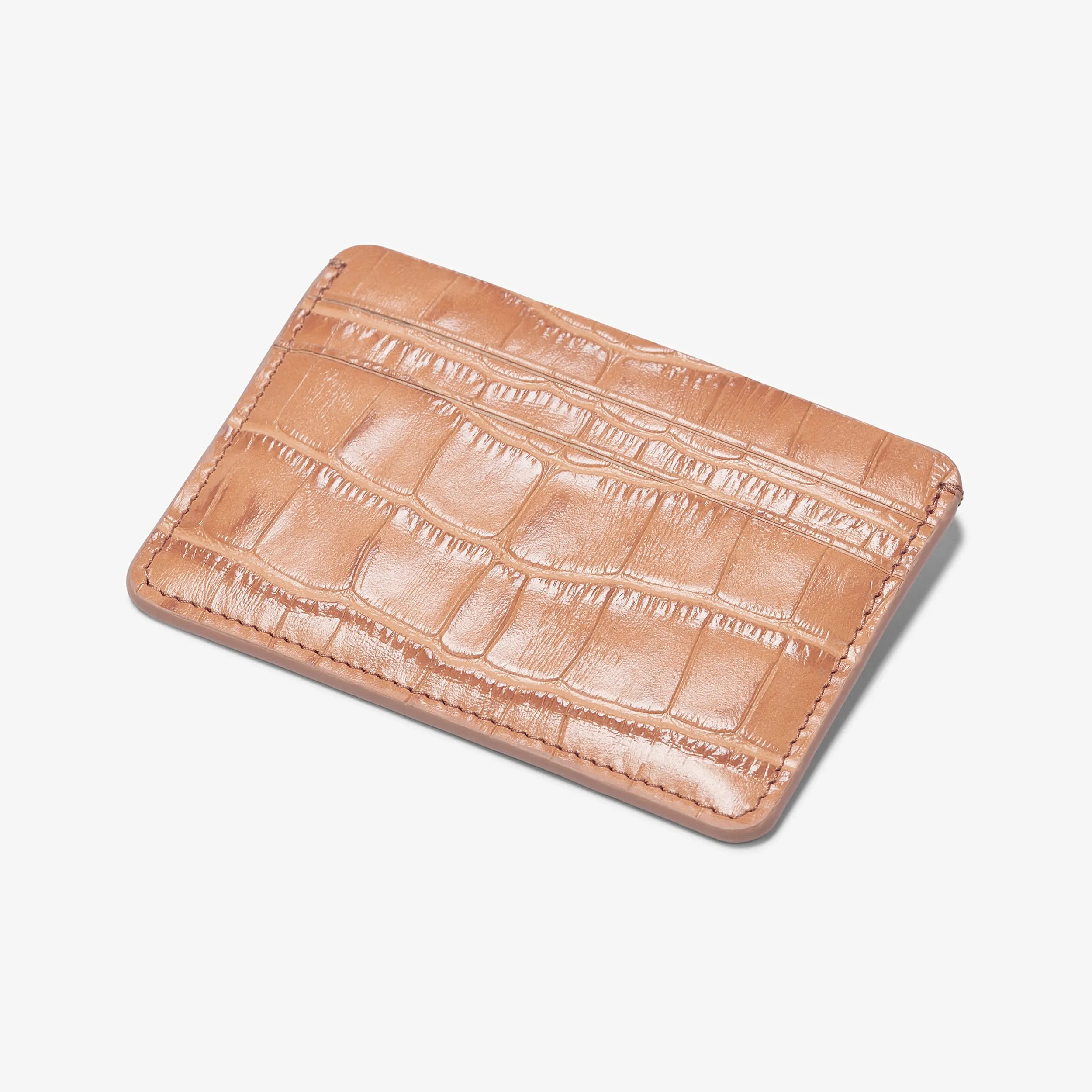 Card Case - Embossed Croc :: Petal