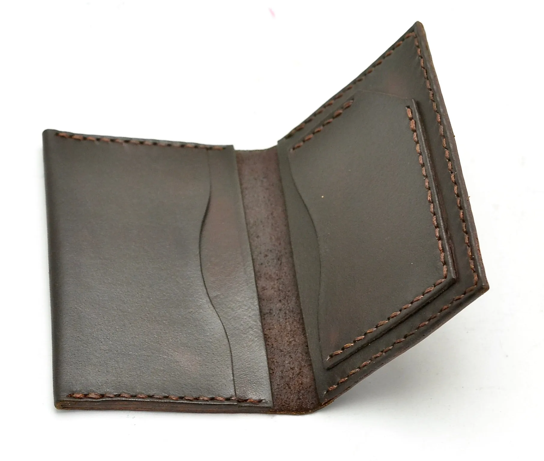 Card wallet fold | dark brown | calf