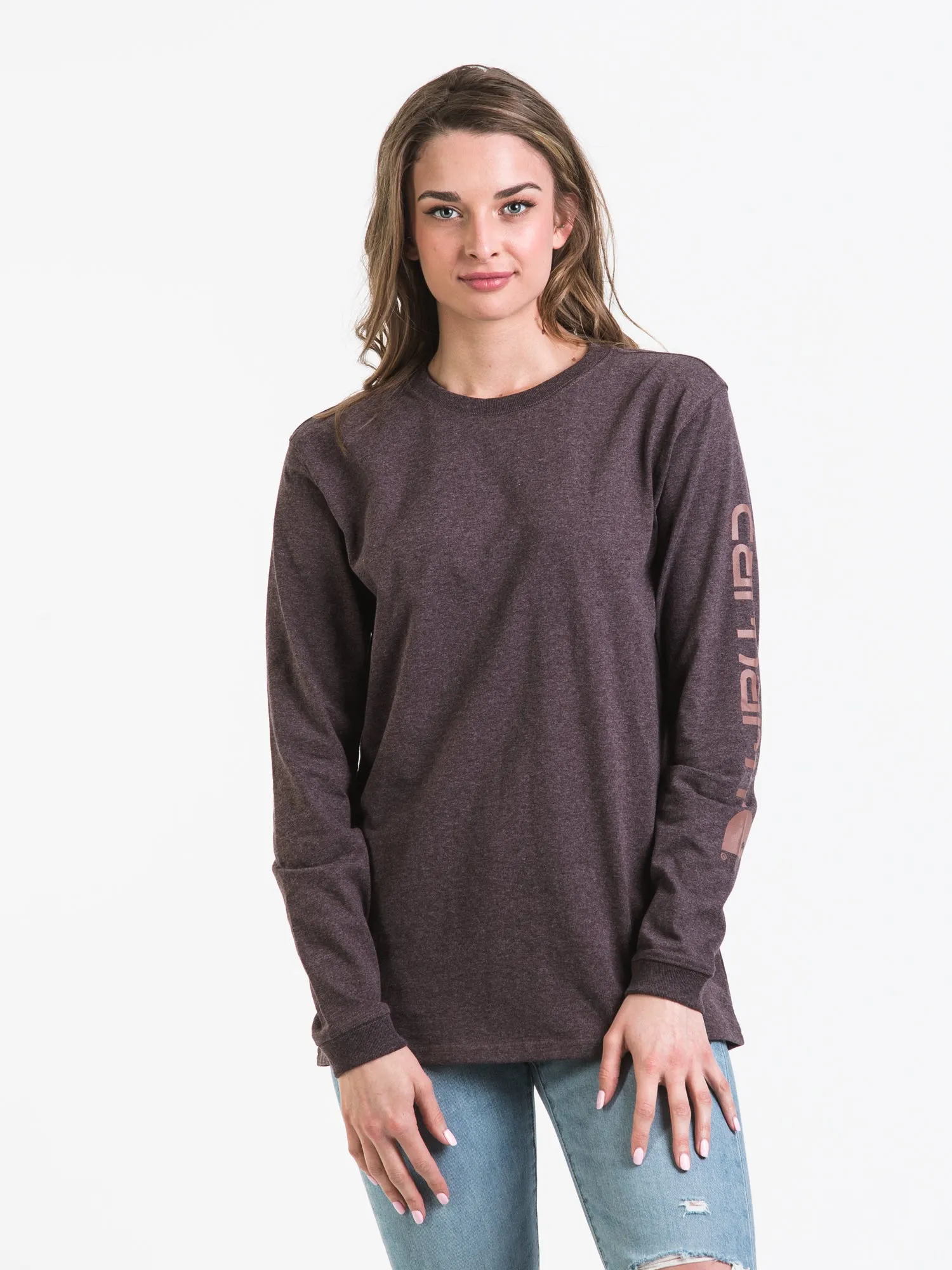 CARHARTT LOOSE FIT HEAVY WEIGHT LOGO LONG SLEEVE TEE