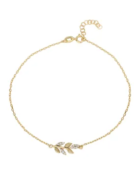 Carlton London Gold-Plated Floral Shape Anklet For Women