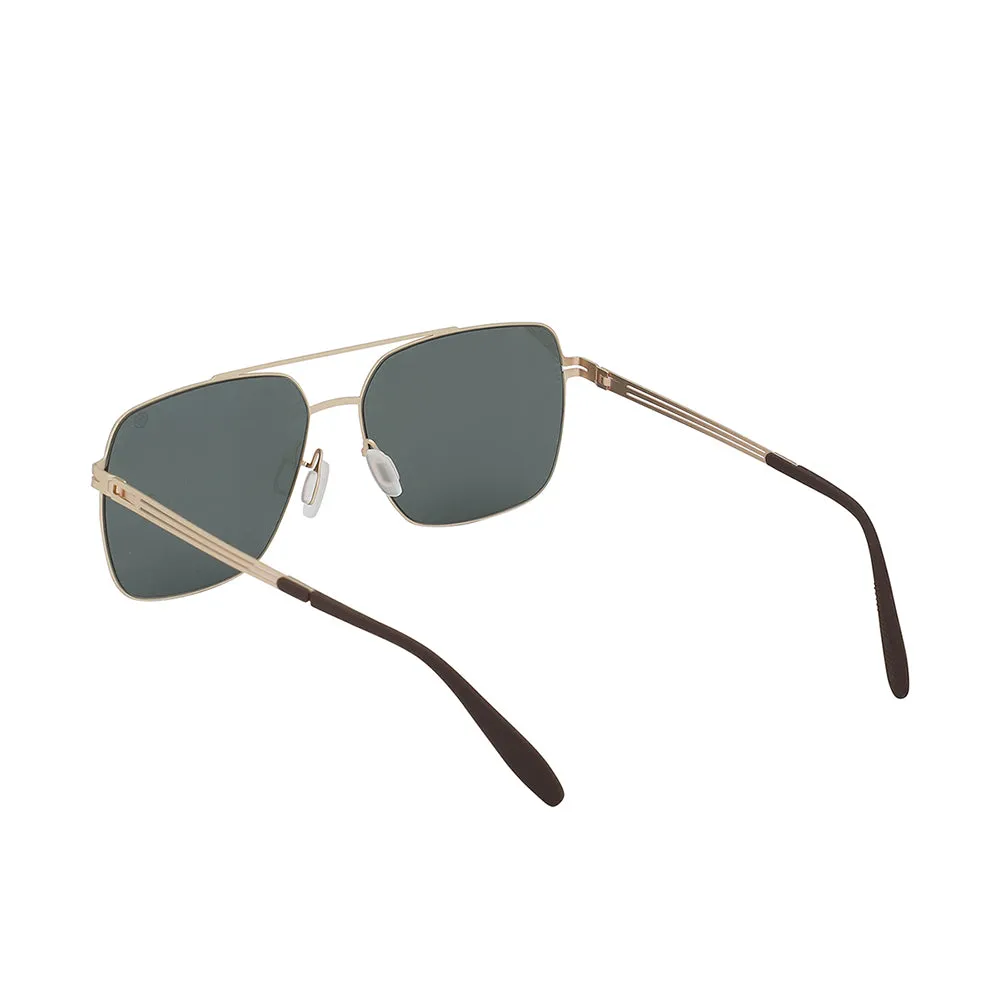 Carlton London Premium Gold & Brown Toned Polarised And Uv Protected Lens Rectangle Sunglasses For Men