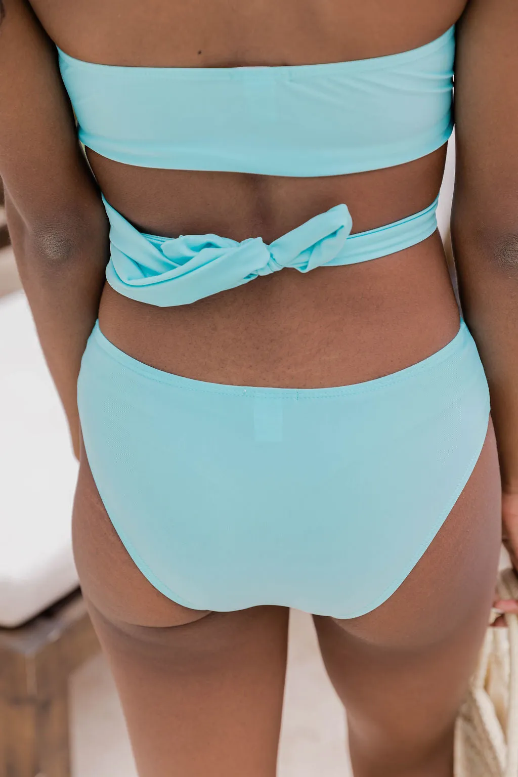 Caught In The Rain Blue Mid Rise Bikini Bottoms FINAL SALE