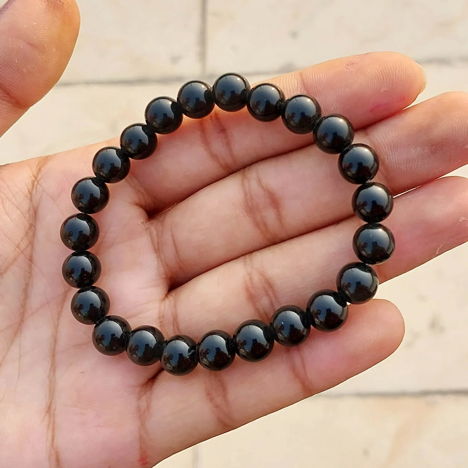 Certified Black Tourmaline 8mm Natural Stone Bracelet