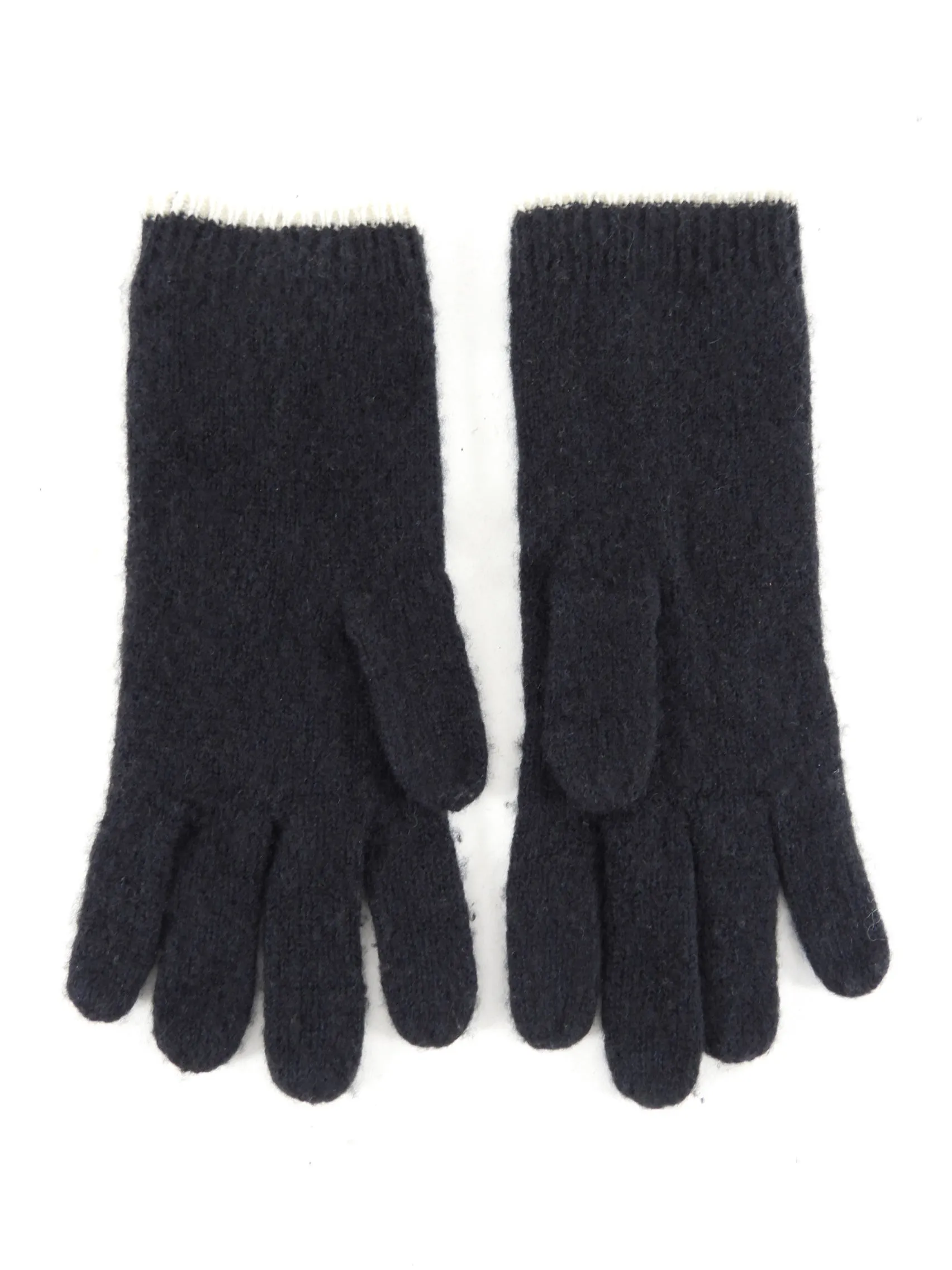 Chanel Black Cashmere CC Knit Gloves