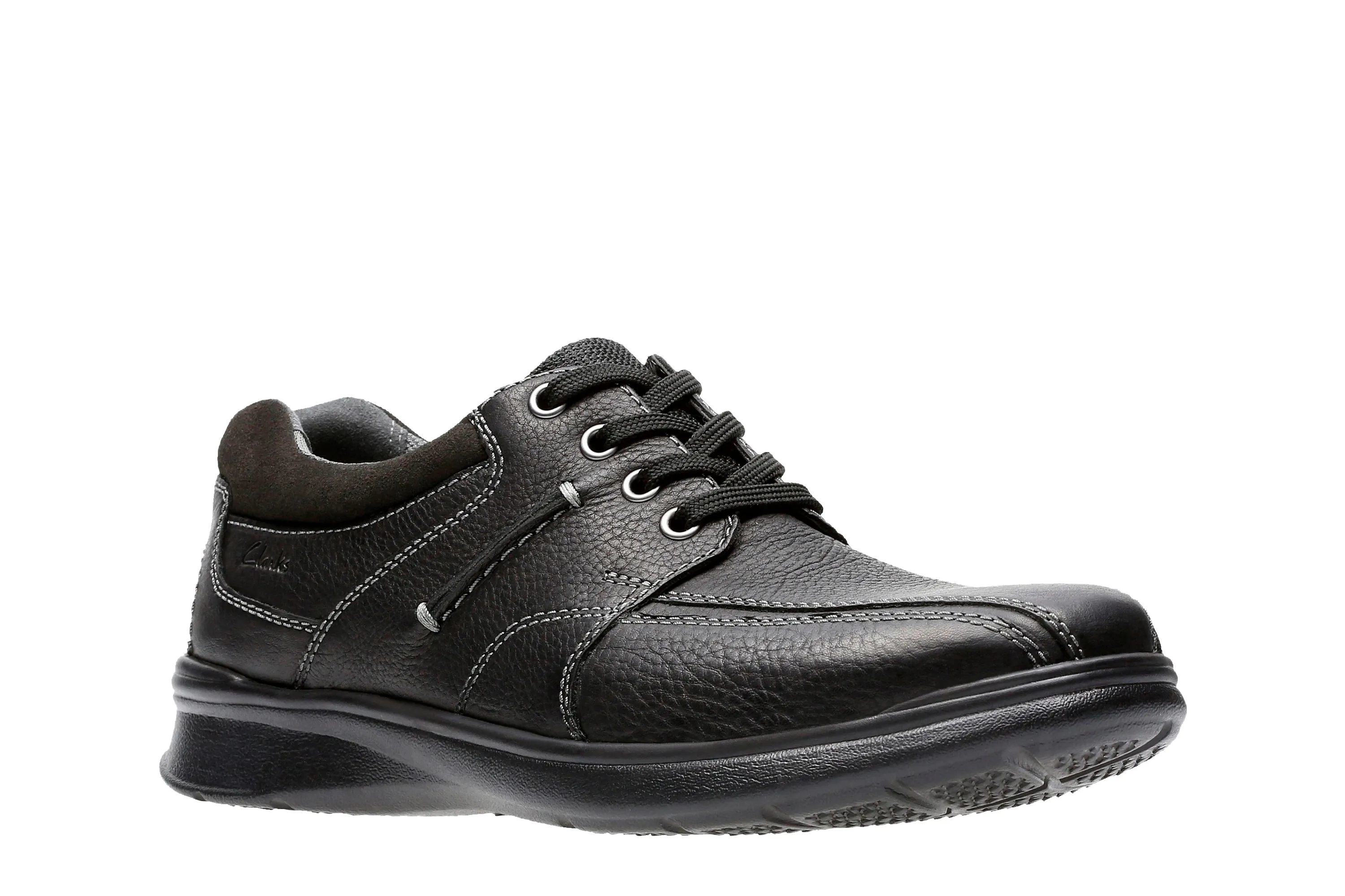 Clarks Cotrell Walk Black Oily Leather - Standard Width