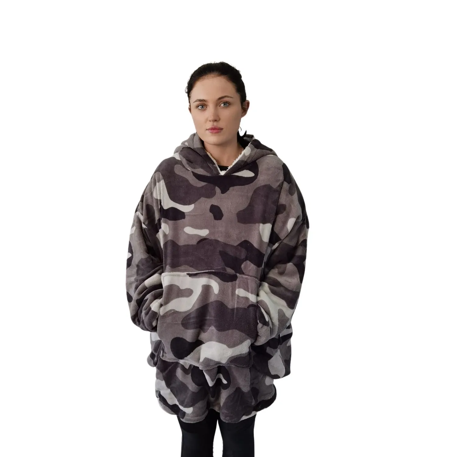 Cosy Robe - Camouflage Grey