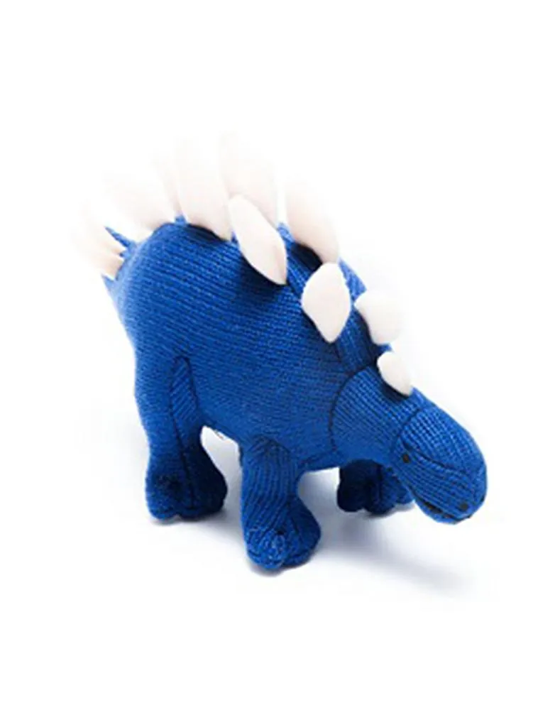 Crochet Stegosaurus Rattle, Blue