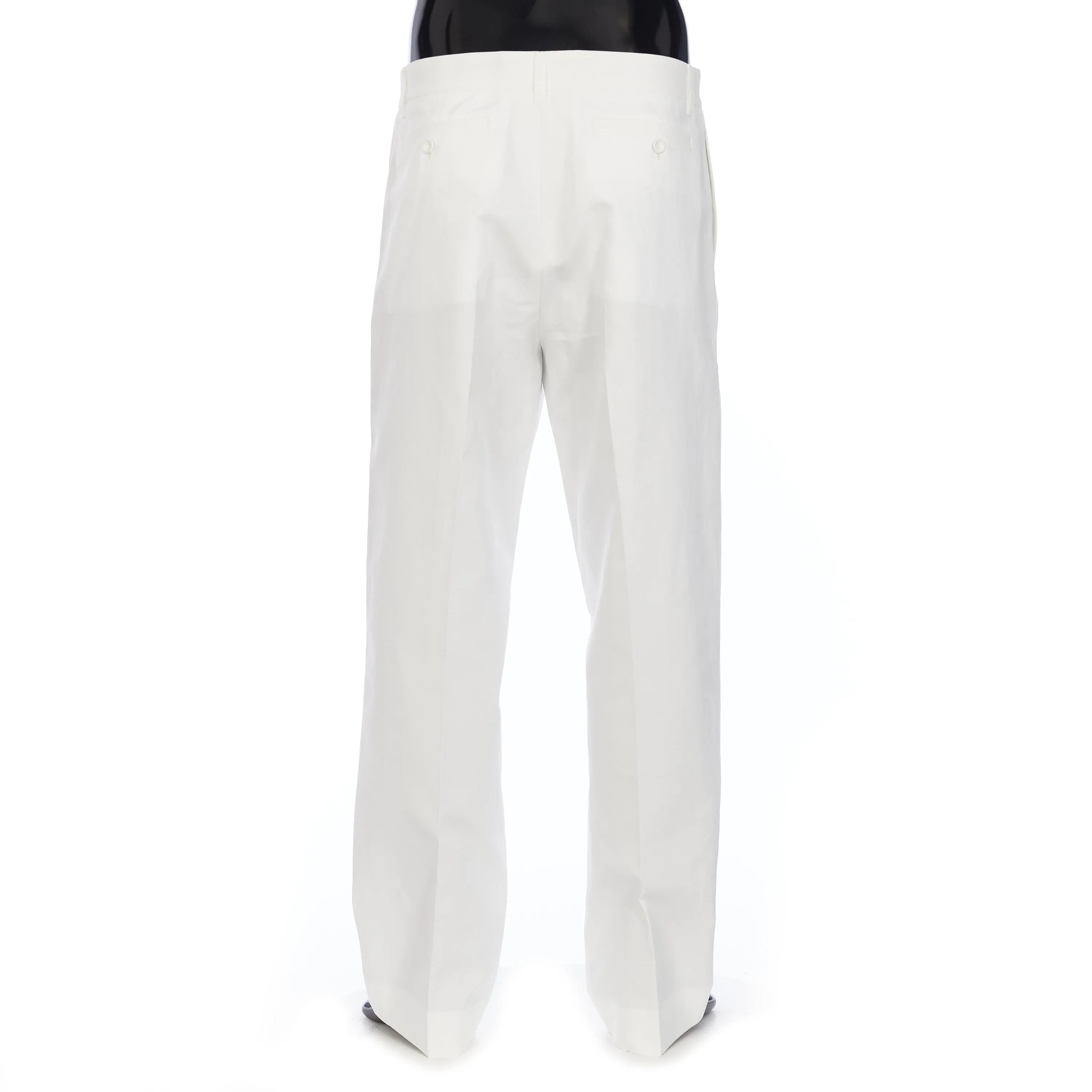 Cropped Chino Pants In White Cotton Faille