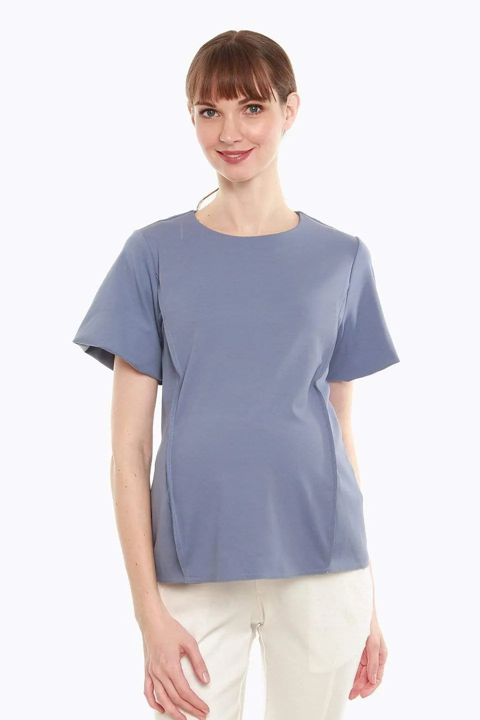 Cynara Nursing Top Pigeon Blue