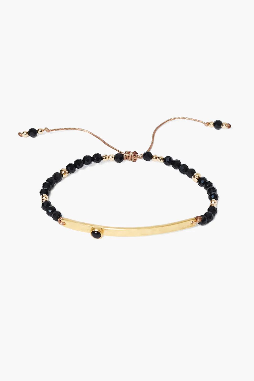 Delilah Pull-Tie Bracelet Onyx Mix