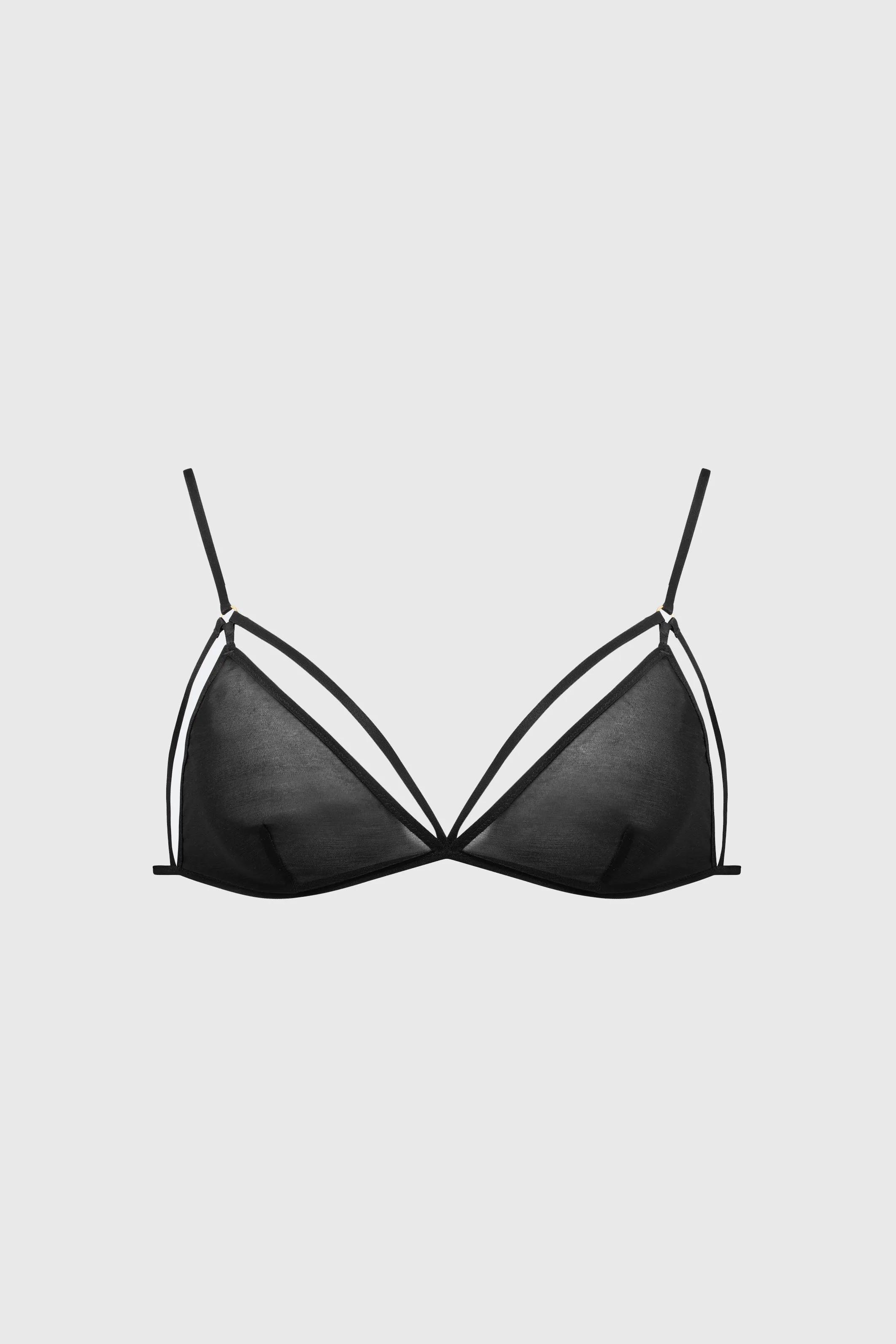 DEMI TRIANGLE BRA WITH STRAPS BLACK