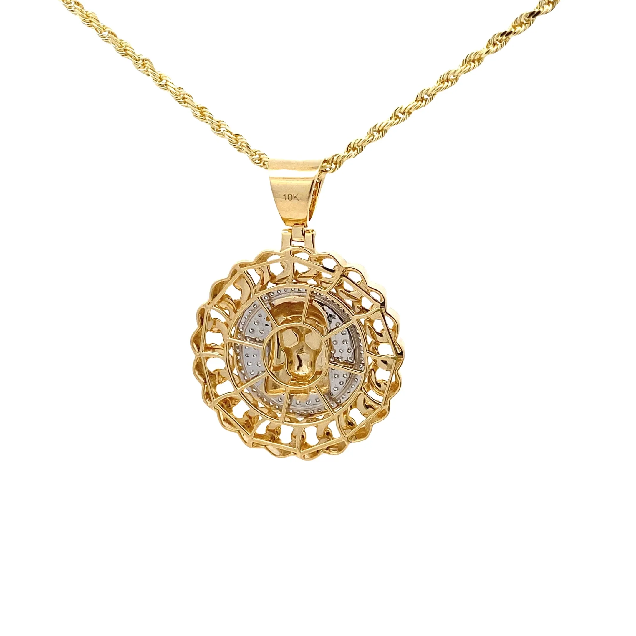 Diamond Cuban Border Jesus Pendant