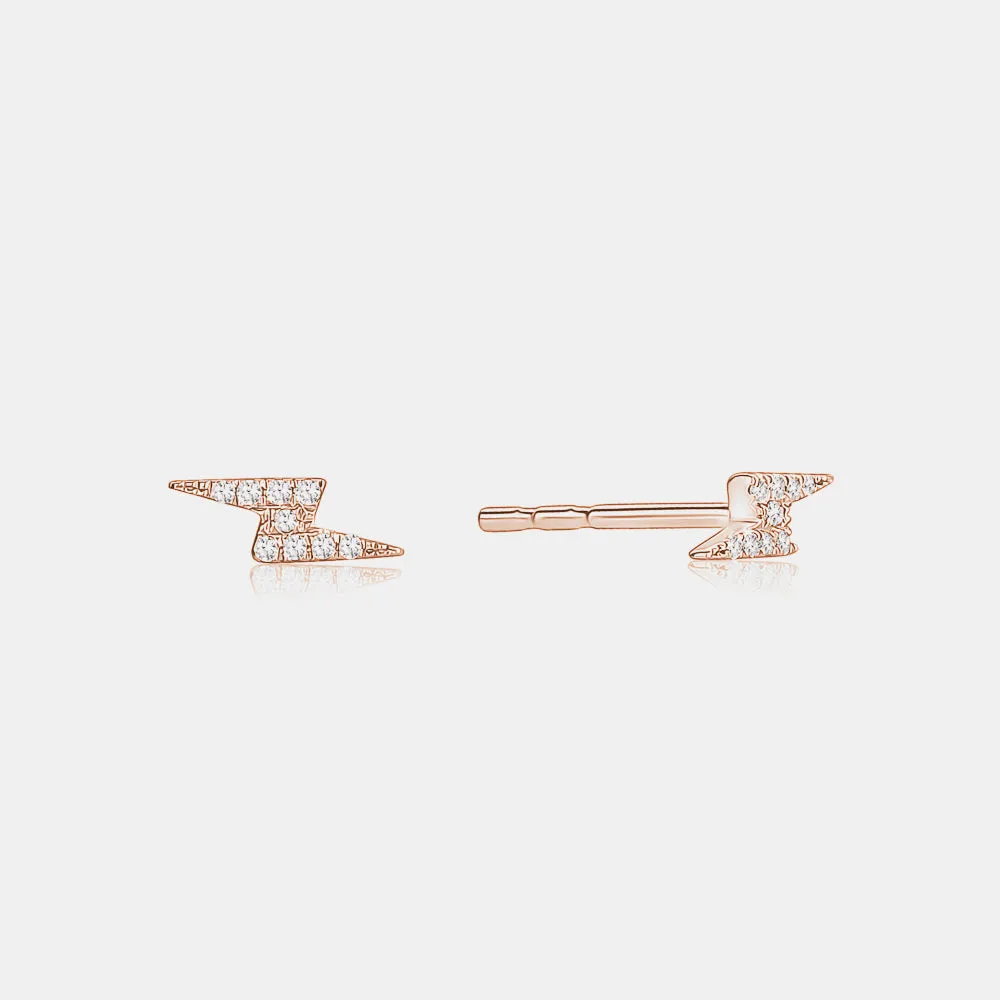 Diamond Lightning Bolt Studs