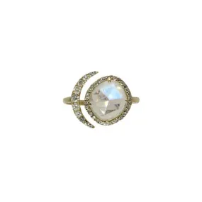 DIAMOND MOONSTONE RING