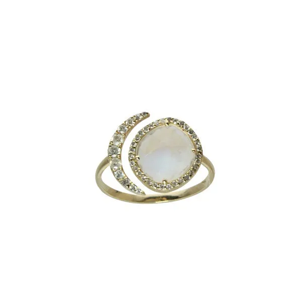 DIAMOND MOONSTONE RING