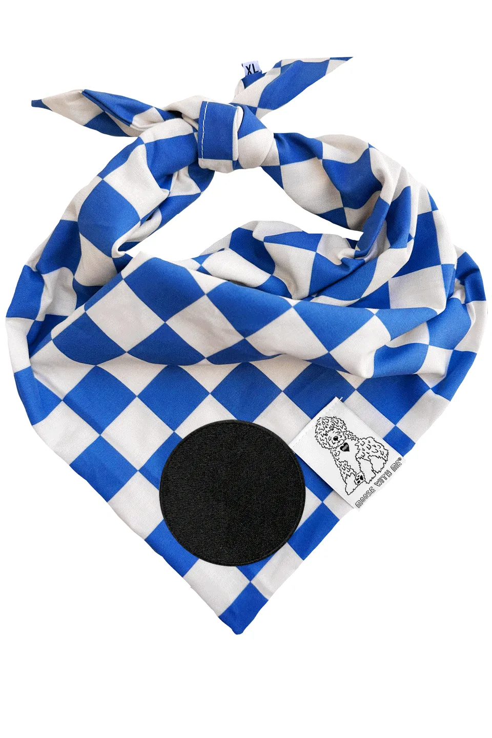 Dog Bandana Checkered - Customize with Interchangeable Velcro Patches