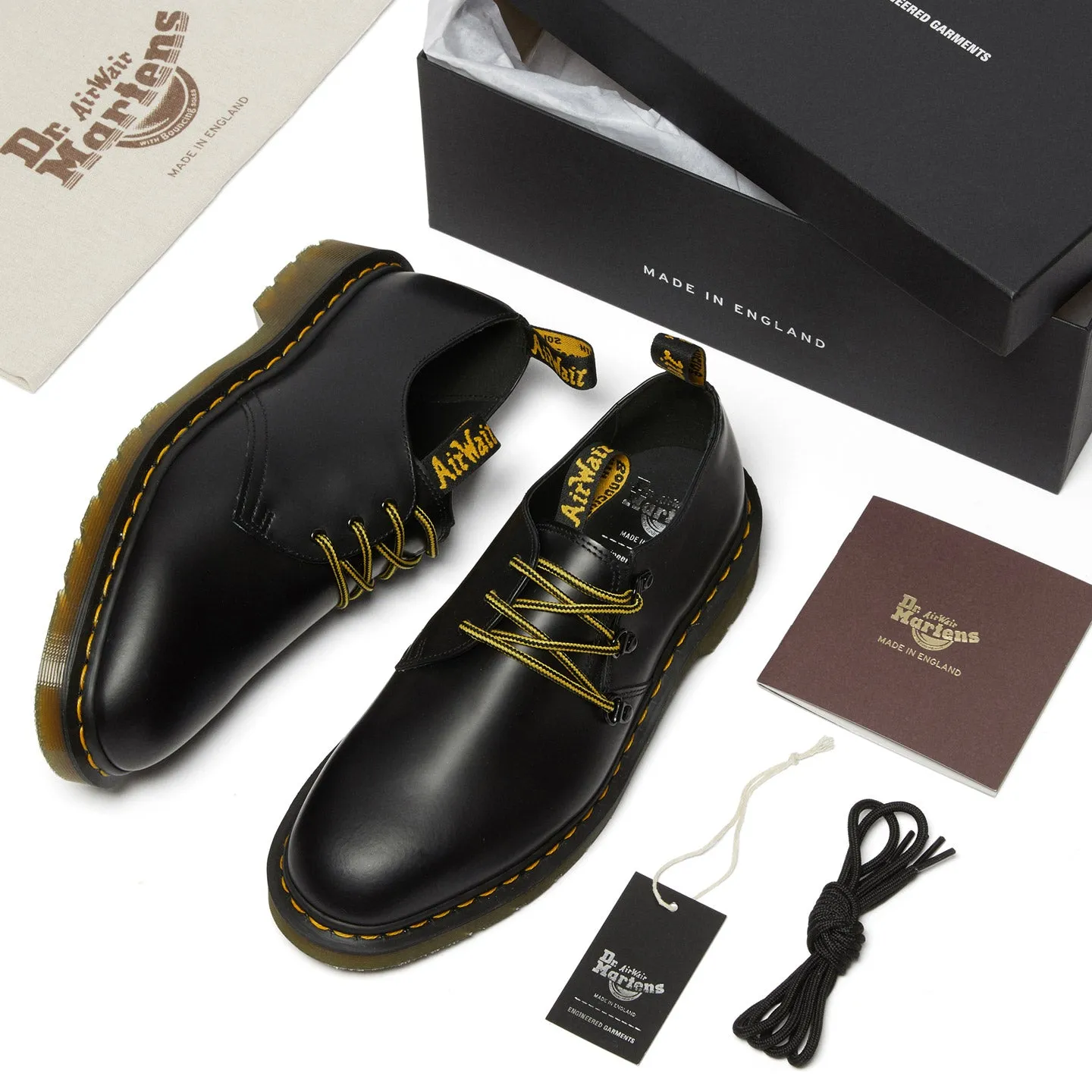 DR. MARTENS ENGINEERED GARMENTS MIE 1461 BLACK SMOOTH