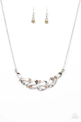 Easy Money Silver and Brown Gem Necklace - Paparazzi Accessories