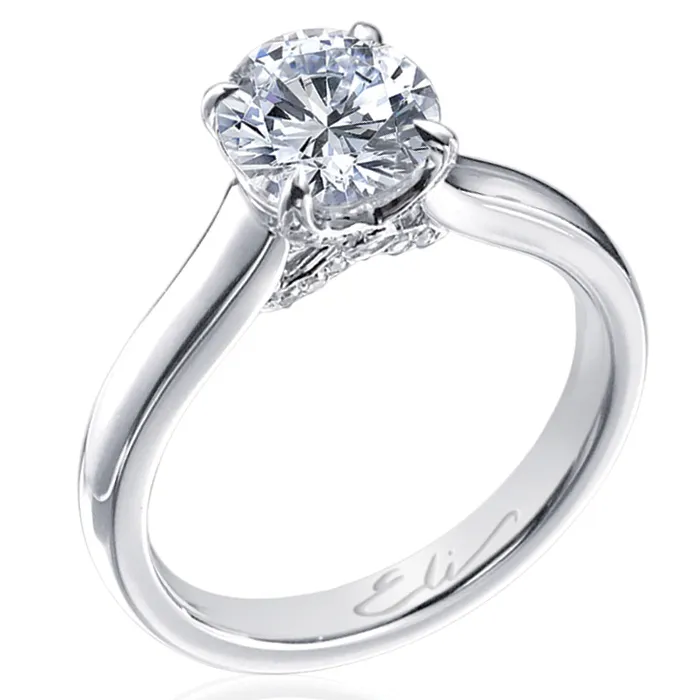 Esplanade Round Diamond Solitaire Diamond Platinum Engagement Ring