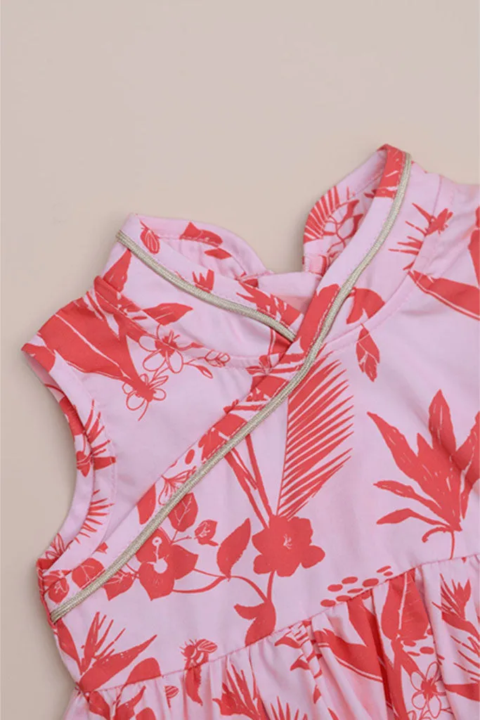 Flare Cheongsam - Pink Paradise