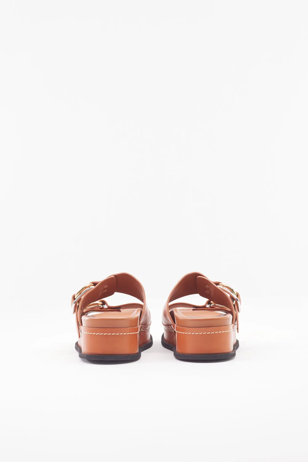 Freida Double-Buckle Platform Slides