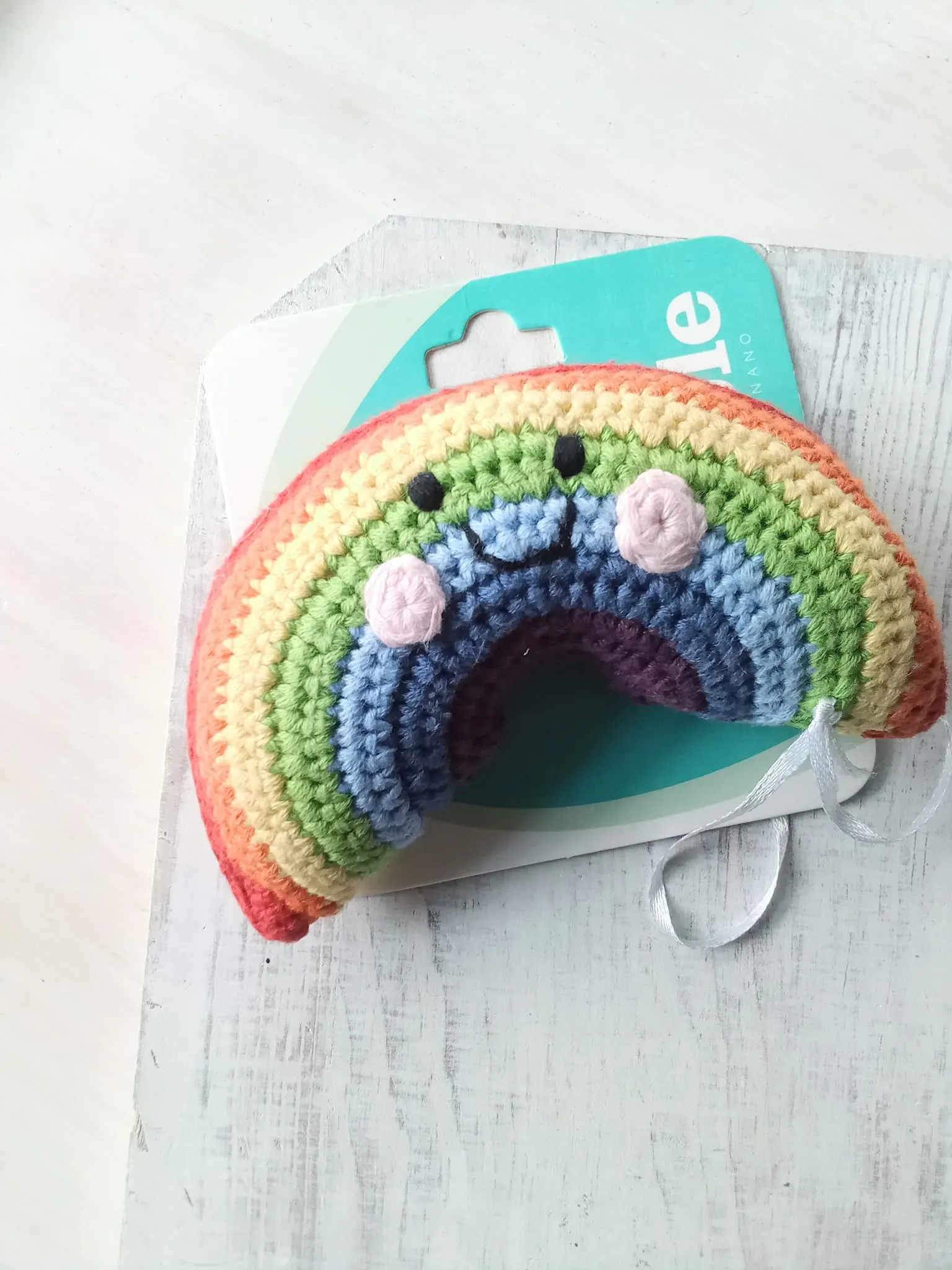 Friendly Rainbow Rattle ll Crotchet Rattle