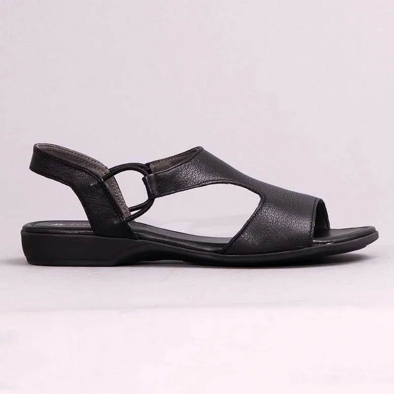 Froggie Ida Leather Comfort Sandal - Black