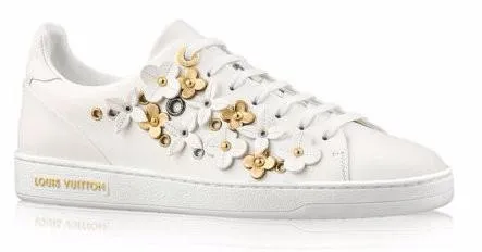 'Frontrow' Flower Applique Sneakers - Black or White