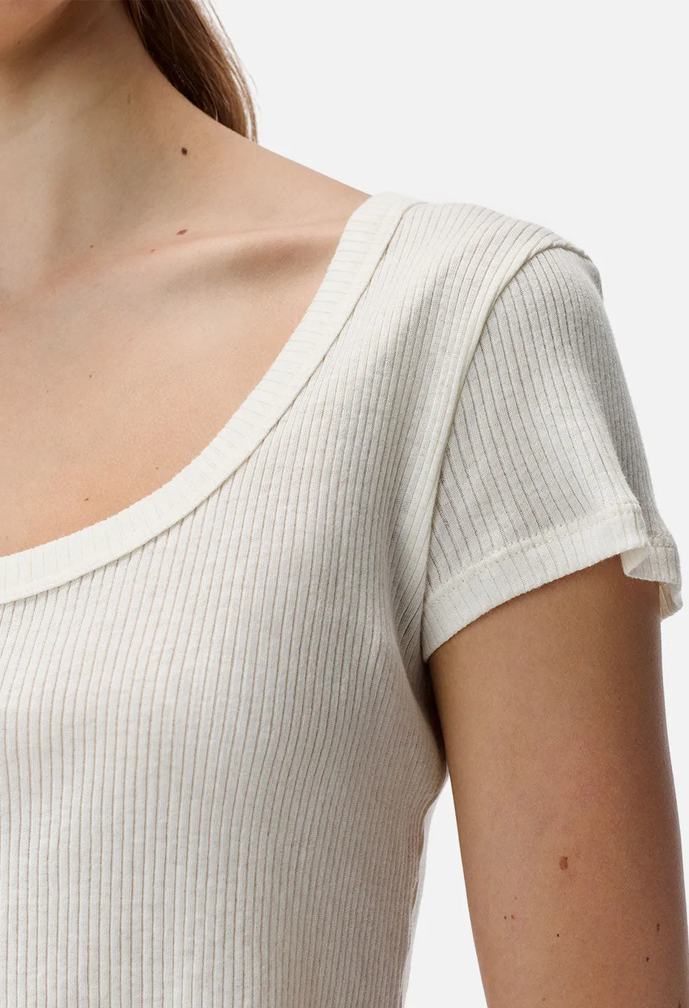 Fuse Cashmere Rib Tee / Ivory