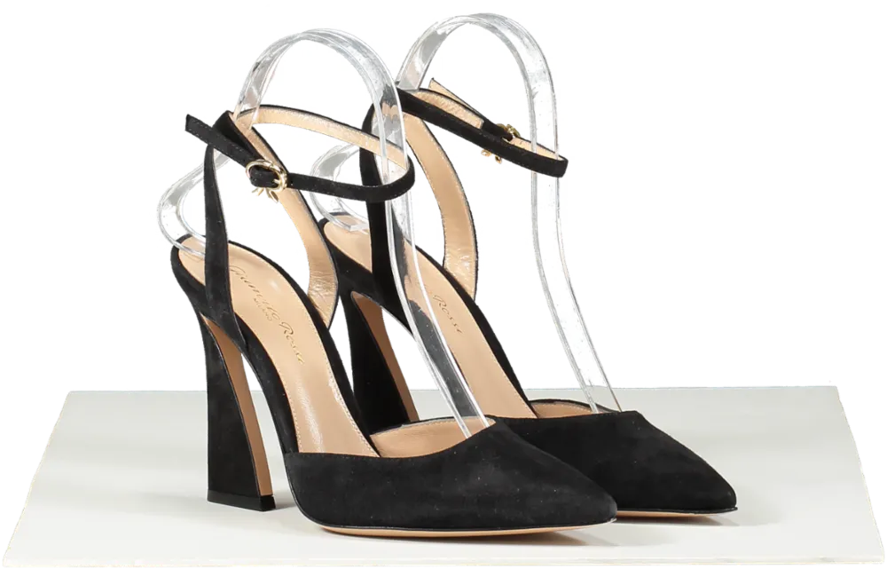 Gianvito Rossi Aura Suede Ankle-strap Pumps In Black UK 3 EU 36 👠