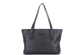 GUCCI 211138002123 GG SUPREME BLACK GUCCISSIMA LOGO TOTE BAG, WITH DUST COVER