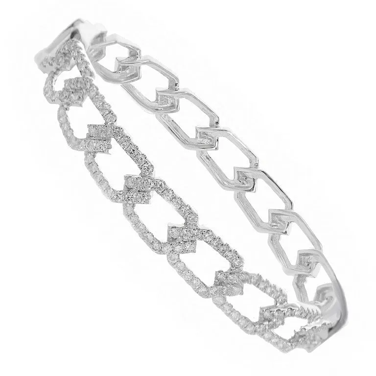 Hexagon Diamond Bangle