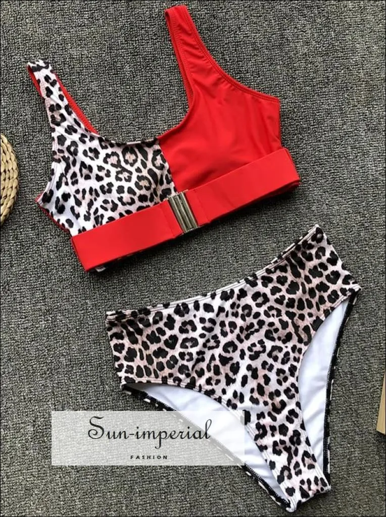 High Waist Leopard Bikini Set Brazilian Swimwear Female Swimsuit