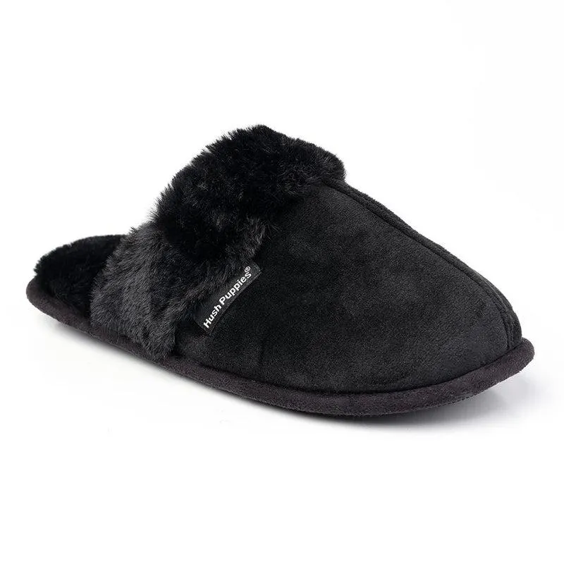 Hush Puppies Lunara Open Back Slippers - Black