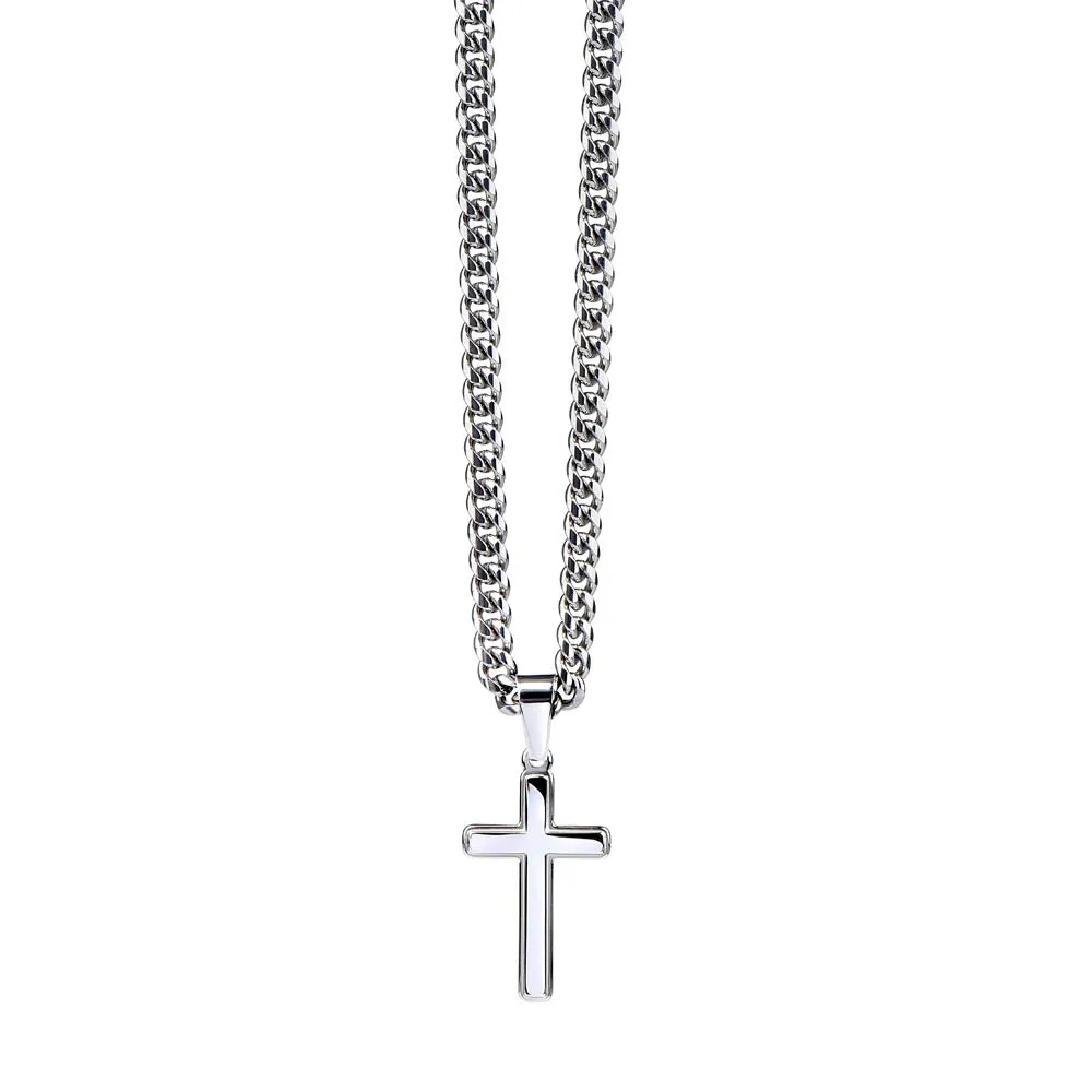 I am with you Artisan Cross on Cuban Link Chain