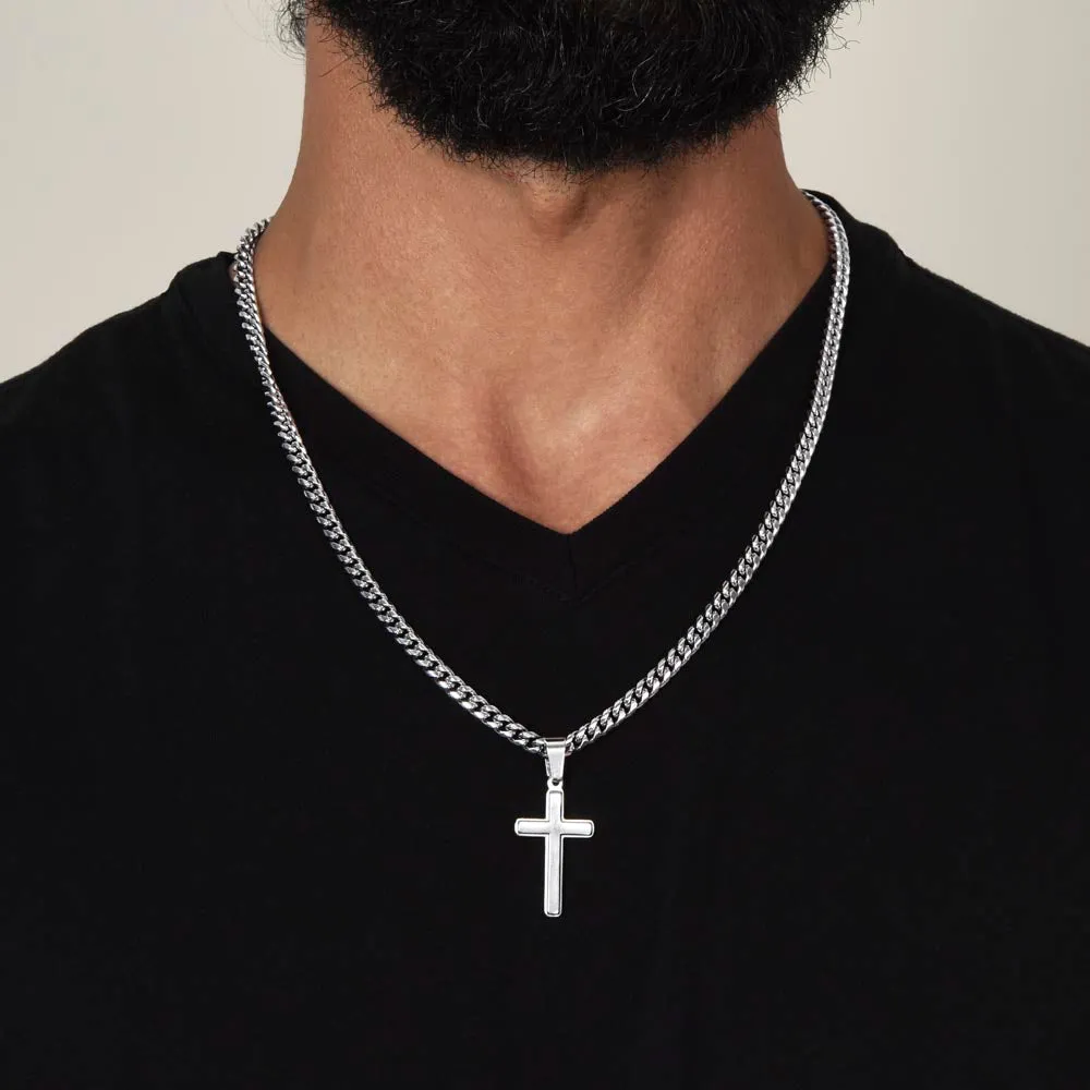 I am with you Artisan Cross on Cuban Link Chain