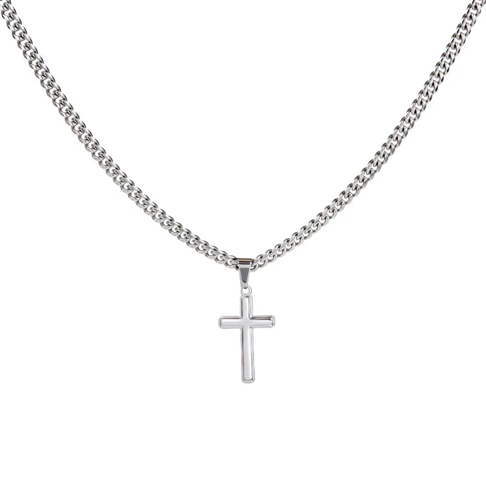 I am with you Artisan Cross on Cuban Link Chain