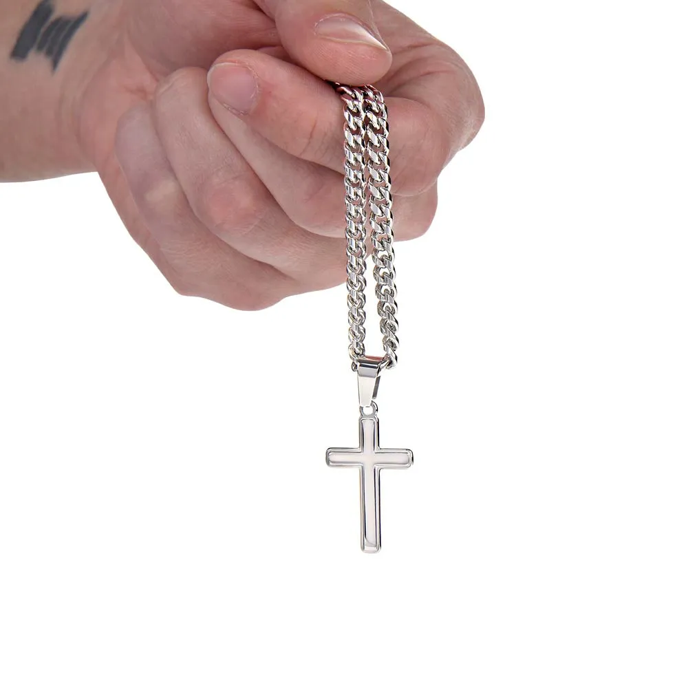 I am with you Artisan Cross on Cuban Link Chain