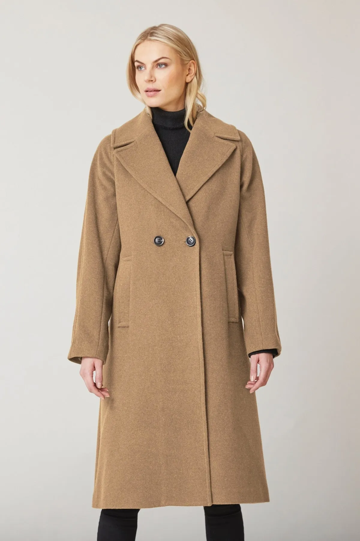 INGE Long Wool Coat with Notch Collar 1215