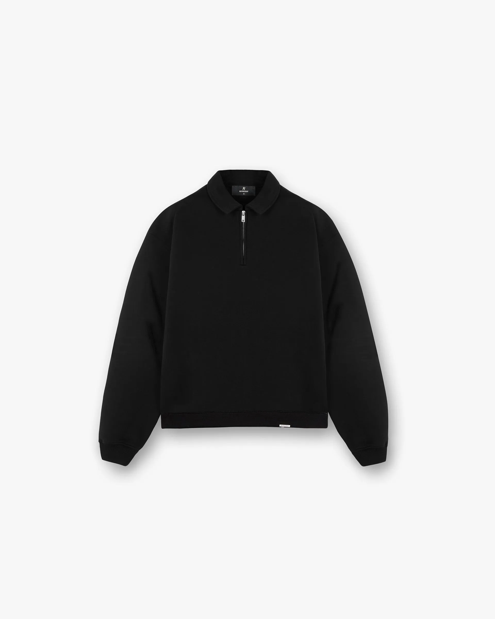 Initial Boxy Quarter Zip - Black