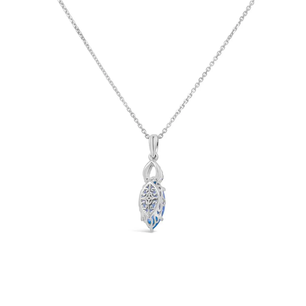 Irisa by Martin Binder Marquise Blue Zircon & Diamond Necklace