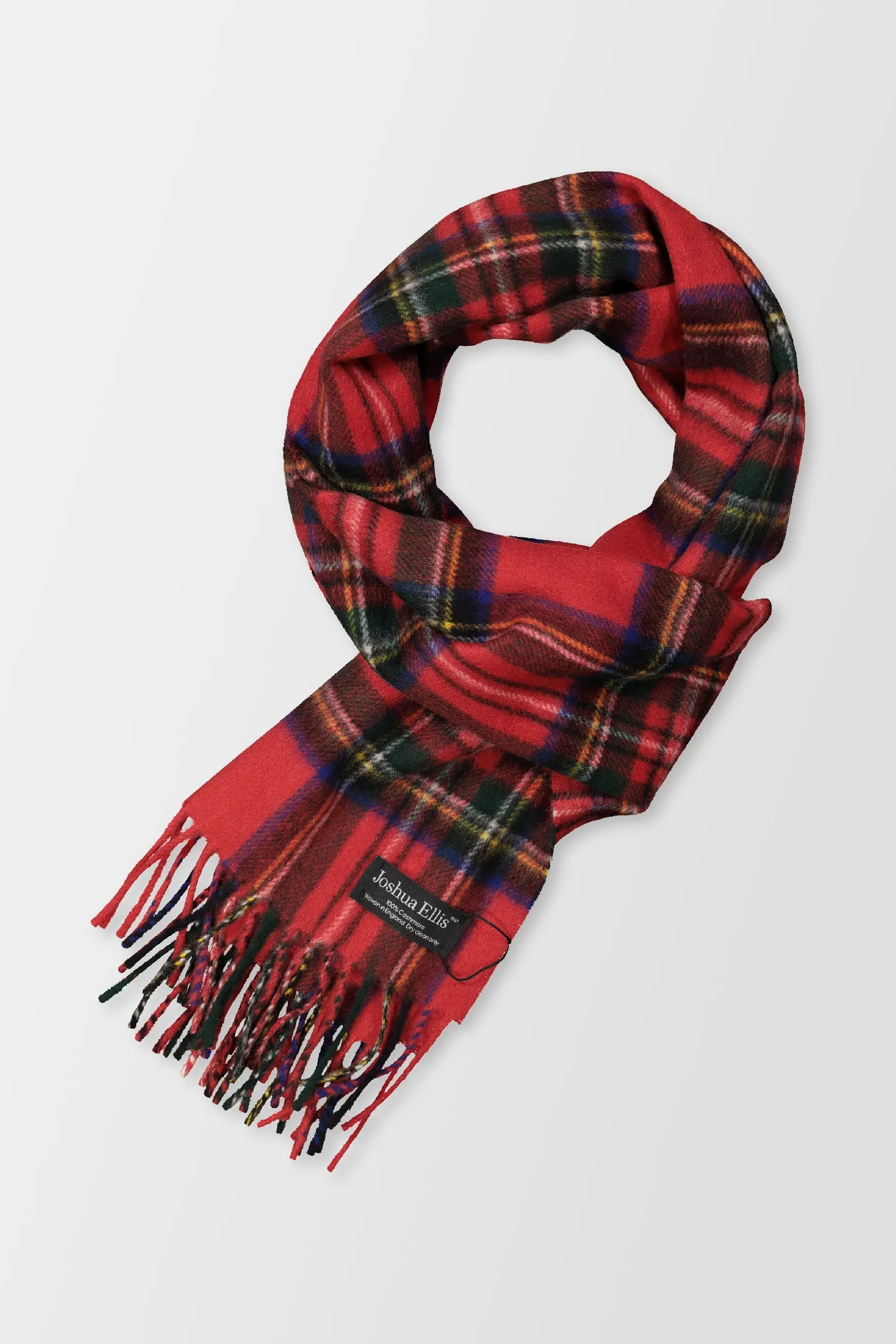 Joshua Ellis Red Classic Tartan Brushed Royal Scarf